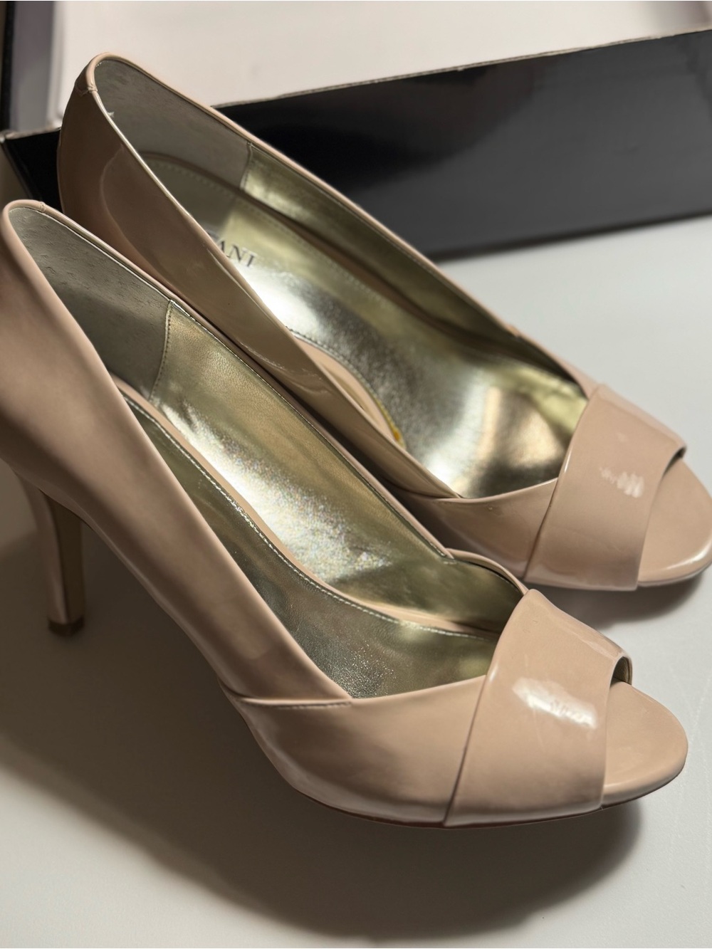 Alfani Light Pink Patent Peep-Toe High Heels